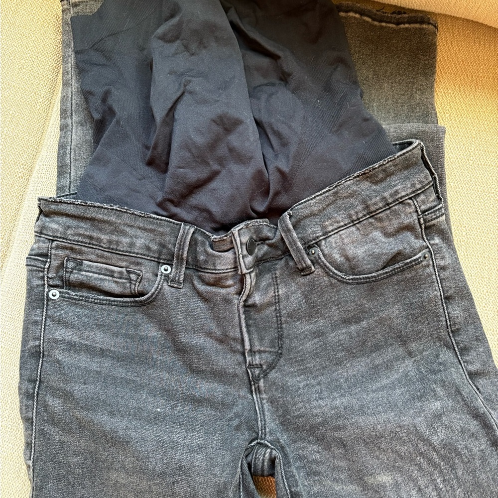 BLANQI Women's Faded Black Maternity Jeans